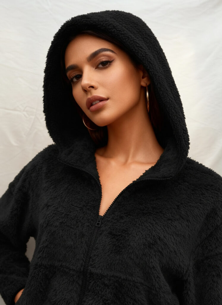 Chamarra de mujer con gorro