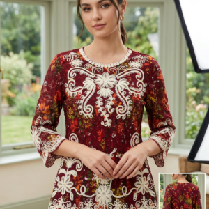 Blusa de Encaje Floral Bordado