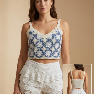 ✨ Top Chic Azul Bordado | Detalle Artesanal que Enamora