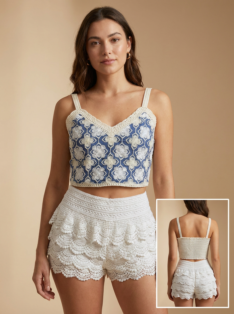 ✨ Top Chic Azul Bordado | Detalle Artesanal que Enamora