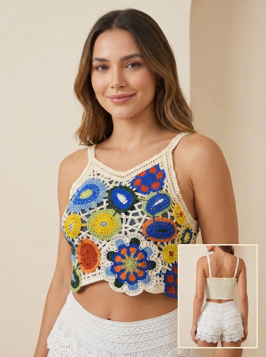 🌸 Top Crochet Jardín de Flores – Color y Alegría en Cada Puntada - Imagen 2