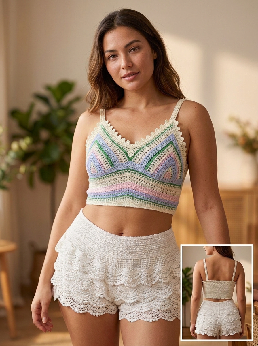 Top Crochet Multicolor con Detalles Artesanales para Mujer - Image 4