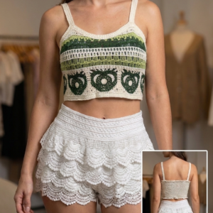 ✨ Top Tejido Artesanal Multicolor con Diseño Decorativo