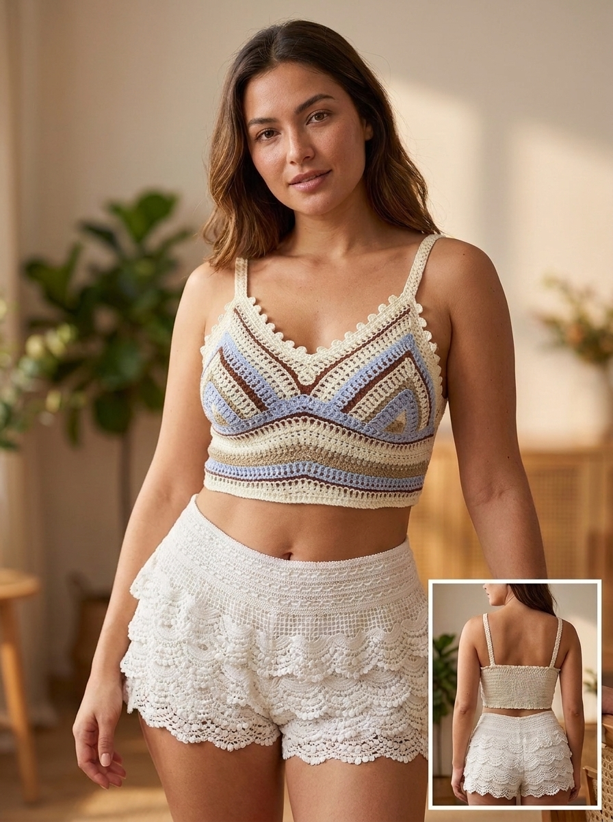 Top Crochet Multicolor con Detalles Artesanales para Mujer - Image 2