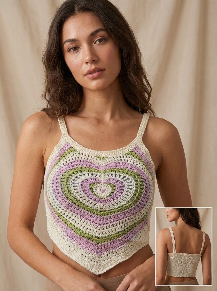 Top Crochet Corazón con Tirantes - Image 3
