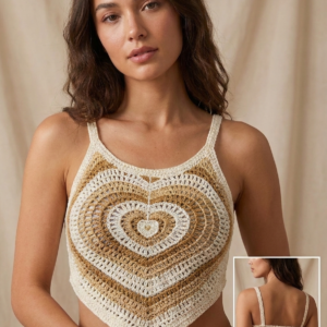 Top Crochet Corazón con Tirantes