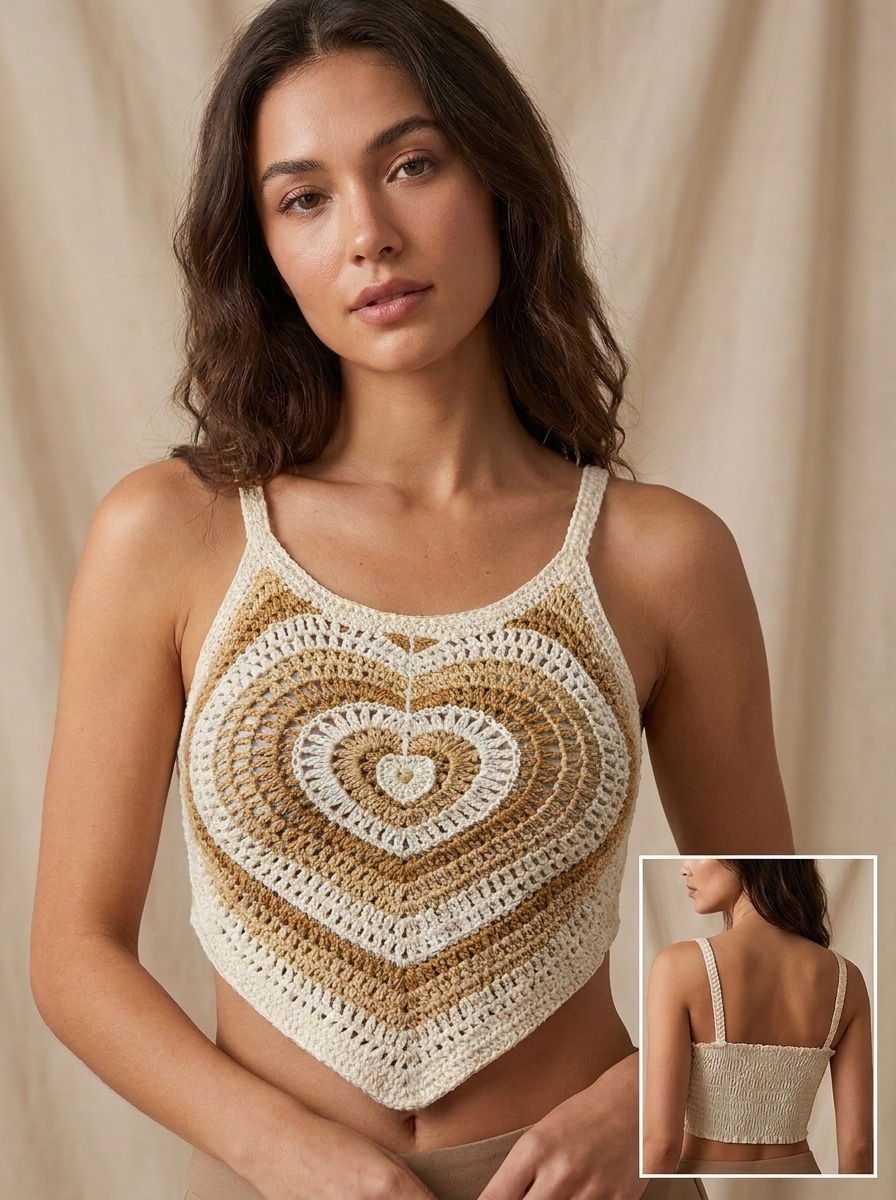 Top Crochet Corazón con Tirantes